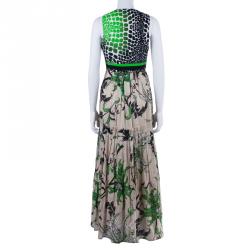 Pre Owned فستان روبرتو كافالي قطن بطيات ماكسي M