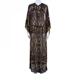 Pre Owned Roberto Cavalli Leopard Print Kaftan Dress M