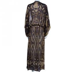 Pre Owned Roberto Cavalli Leopard Print Kaftan Dress M