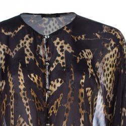 Pre Owned Roberto Cavalli Leopard Print Kaftan Dress M