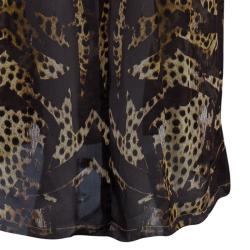 Pre Owned Roberto Cavalli Leopard Print Kaftan Dress M