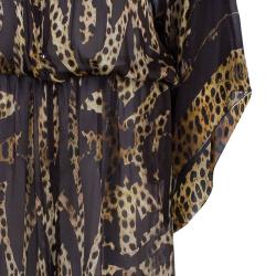 Pre Owned Roberto Cavalli Leopard Print Kaftan Dress M
