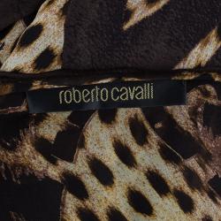 Pre Owned Roberto Cavalli Leopard Print Kaftan Dress M