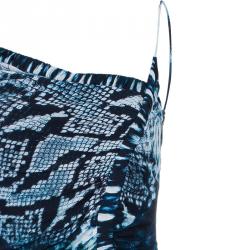 Pre Owned فستان روبرتو كافالي نقوش جلد الحية M