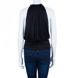 Pre Owned بلوزة روبرتو كافالي سوداء بتفاصيل ذهبية S