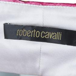 مملوكة مسبقًا Roberto Cavalli Floral Silk Pleated Top M