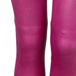 Pre Owned بنطال روبرتو كافالي جلد وردي M