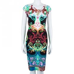 Roberto Cavalli Multicolor Print Sleeveless Dress L 