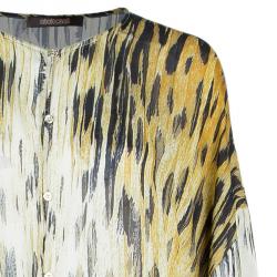 Pre Owned Roberto Cavalli Brown Animal Print Silk Kaftan L