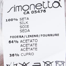 مملوكة مسبقًا فستان روبرتو كافالي مطبوع بأكمام قصيرة حرير واسع S