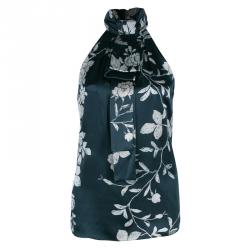 Pre Owned توب روبرتو كافالي نقوش أزهار بلا أكمام S