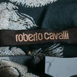 Pre Owned توب روبرتو كافالي نقوش أزهار بلا أكمام S