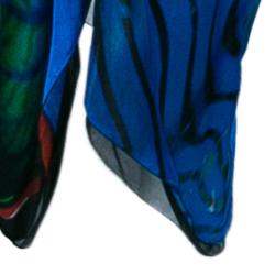 Pre Owned فستان روبرتو كافالي أسود مطبوع بكتف واحد ماكسي L