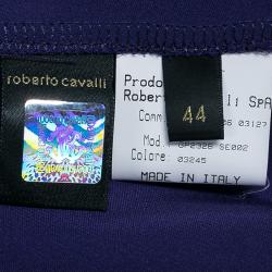 مملوكة مسبقًا تنورة طويلة روبرتو كافالي حرير أرجواني M