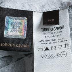 Pre Owned Roberto Cavalli Black and Grey Top M