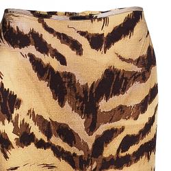 Pre Owned تنورة ماكسي روبرتو كافالي نقشة فهد L