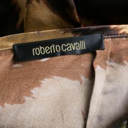 Pre Owned تنورة ماكسي روبرتو كافالي نقشة فهد L