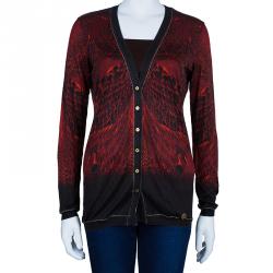 مملوكة مسبقًا Roberto Cavalli Multicolor Knit Cardigan S