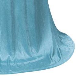 Pre Owned فستان روبرتو كافالي جيرسيه أزرق بدرابيه