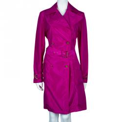 Pre Owned Roberto Cavalli Pink Silk Coat M