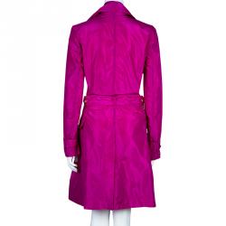 Pre Owned Roberto Cavalli Pink Silk Coat M