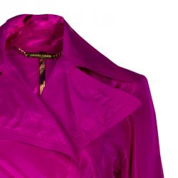 Pre Owned Roberto Cavalli Pink Silk Coat M