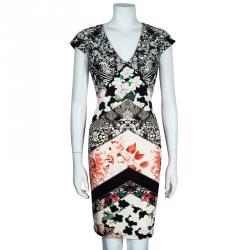 Pre Owned Roberto Cavalli Floral Jersey Dress M