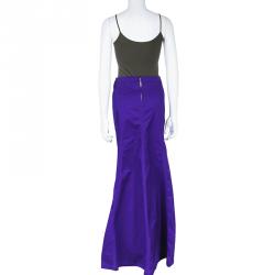 Pre Owned Roberto Cavalli Purple A-Line Maxi Skirt M