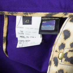 Pre Owned Roberto Cavalli Purple A-Line Maxi Skirt M