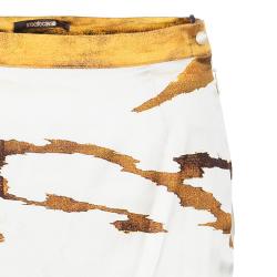 Pre Owned Roberto Cavalli Animal Print Silk Maxi Skirt S