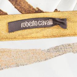 Pre Owned Roberto Cavalli Animal Print Silk Maxi Skirt S