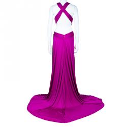 Pre Owned Roberto Cavalli Purple Maxi Dress L
