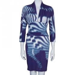 Pre Owned Roberto Cavalli Tie-Dye Stretch Dress M