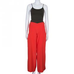 Pre Owned Roberto Cavalli Red Wide-leg Trousers S