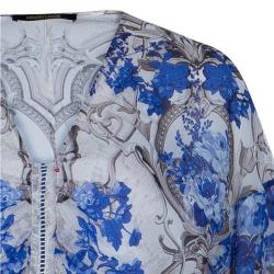 Pre Owned قفطان روبرتو كافالي طباعة موردة برباط S