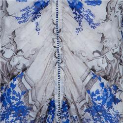 Pre Owned قفطان روبرتو كافالي طباعة موردة برباط S