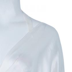 مملوكة مسبقًا قفطان روبرتو كافالي منقوش أبيض متعدد الألوان L