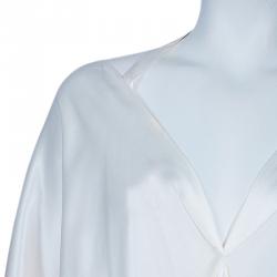 مملوكة مسبقًا قفطان روبرتو كافالي منقوش أبيض متعدد الألوان L