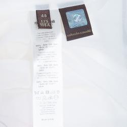 مملوكة مسبقًا قفطان روبرتو كافالي منقوش أبيض متعدد الألوان L