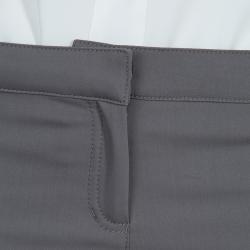 Pre Owned Roberto Cavalli Grey Criss Cross Tie-Up Eyelet Lace Detail Trousers S