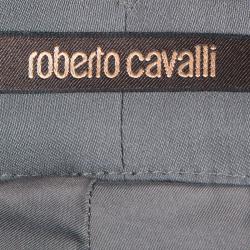 Pre Owned Roberto Cavalli Grey Criss Cross Tie-Up Eyelet Lace Detail Trousers S