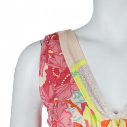 Pre Owned Class By Roberto Cavalli Multicolor Floral Print Sleeveless Maxi Dress S
