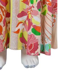 Pre Owned Class By Roberto Cavalli Multicolor Floral Print Sleeveless Maxi Dress S