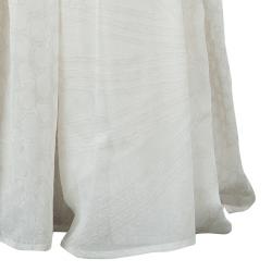 Pre Owned Roberto Cavalli Cream Printed Silk Lace Insert Tiered Maxi Dress S