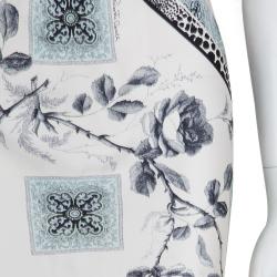 Pre Owned Roberto Cavalli Pale Pink Silk Floral Print Sleeveless Maxi Dress S