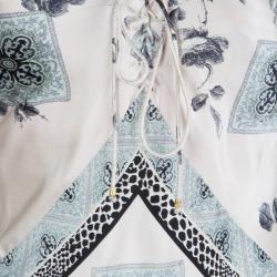 Pre Owned Roberto Cavalli Pale Pink Silk Floral Print Sleeveless Maxi Dress S