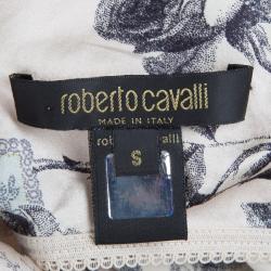 Pre Owned Roberto Cavalli Pale Pink Silk Floral Print Sleeveless Maxi Dress S