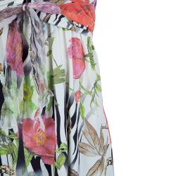 Pre Owned Class by Roberto Cavalli Multicolor Floral Print Knit Halter Top L