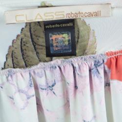 Pre Owned Class by Roberto Cavalli Multicolor Floral Print Knit Halter Top L