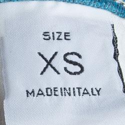 مملوكة مسبقًا بنطلون جينز روبرتو كافالي أزرق إليكتريك طباعة ثعبان براق بقصة بوت XS